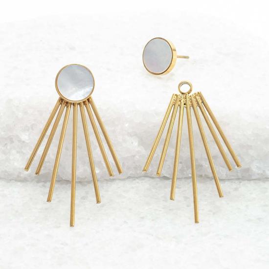  스타피쉬 프로젝트 이어링 캐롤라인 자개 스터드 & 프린지 귀걸이