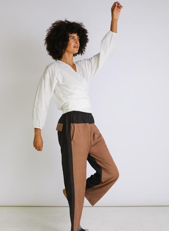  Seek Collective 블라우스 Paige 탑 화이트 포플린 - OTHER BRANDS