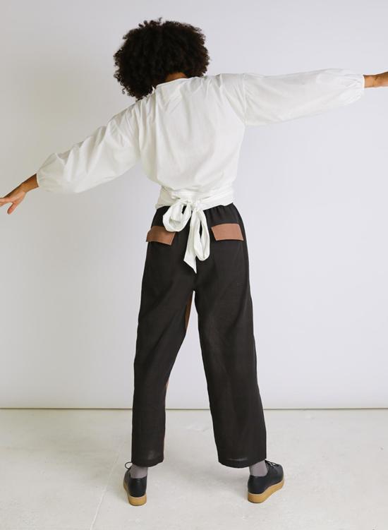  Seek Collective 블라우스 Paige 탑 화이트 포플린 - OTHER BRANDS