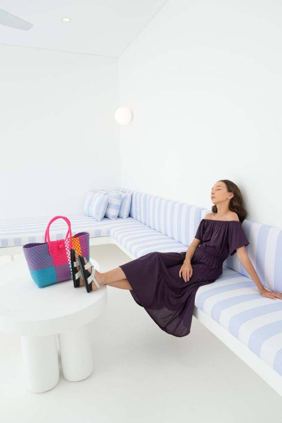  Pink Haley 롱 원피스 핑크 헤일리 레지나 오프숄더 미디 드레스 (가지색) - PINK HALEY