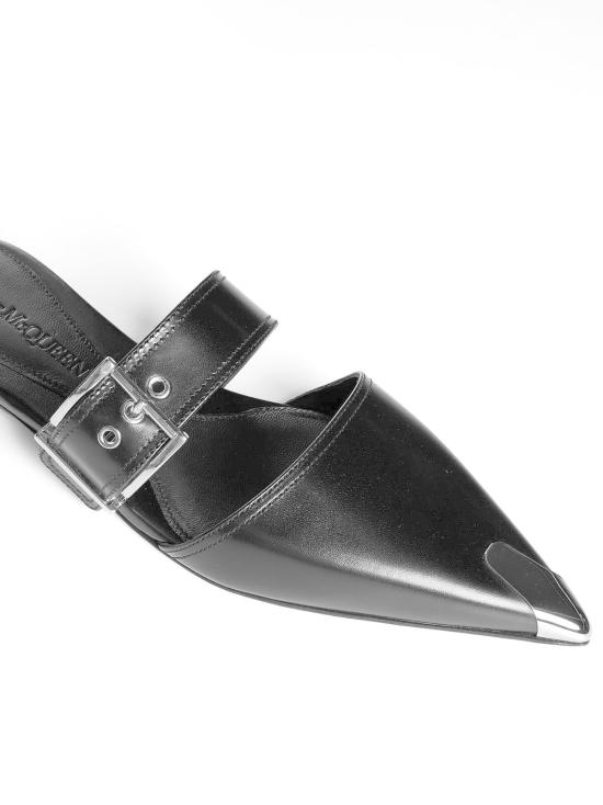  알렉산더 맥퀸 샌들 펑크 플랫  블랙 - ALEXANDER MCQUEEN