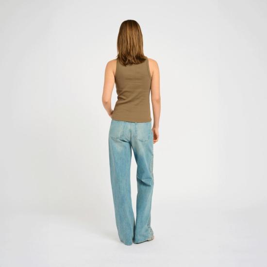  게스투즈 민소매 티셔츠 드류 리버서블 탑 스톤 그레이 - GESTUZ