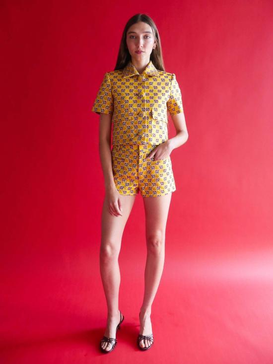  Anna Valentina 숏팬츠 오브리 쇼트 이탈리안 플로럴 자카드