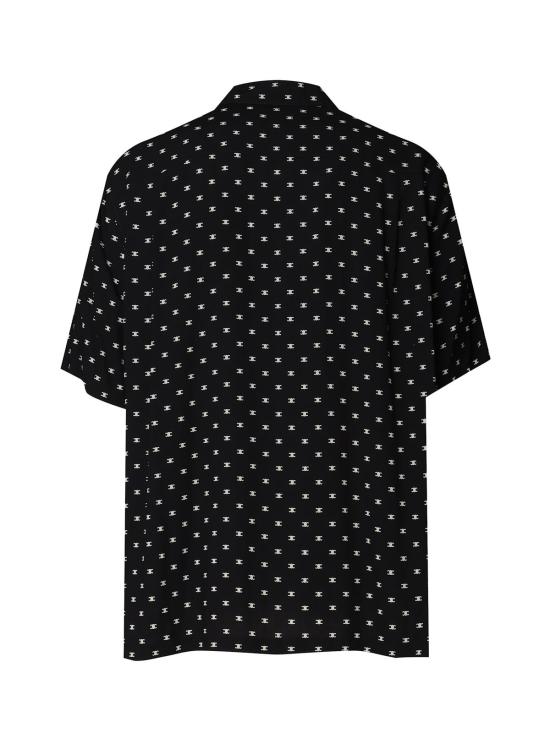  셀린느 반팔 셔츠 하와이안  (비스코스 프린트) 블랙/크림 - CELINE