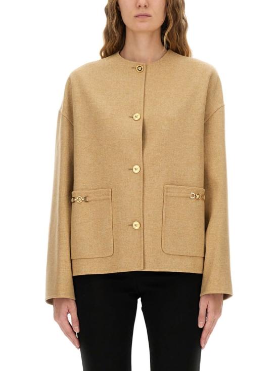  베르사체 자켓 메두사 버튼 재킷 베이지