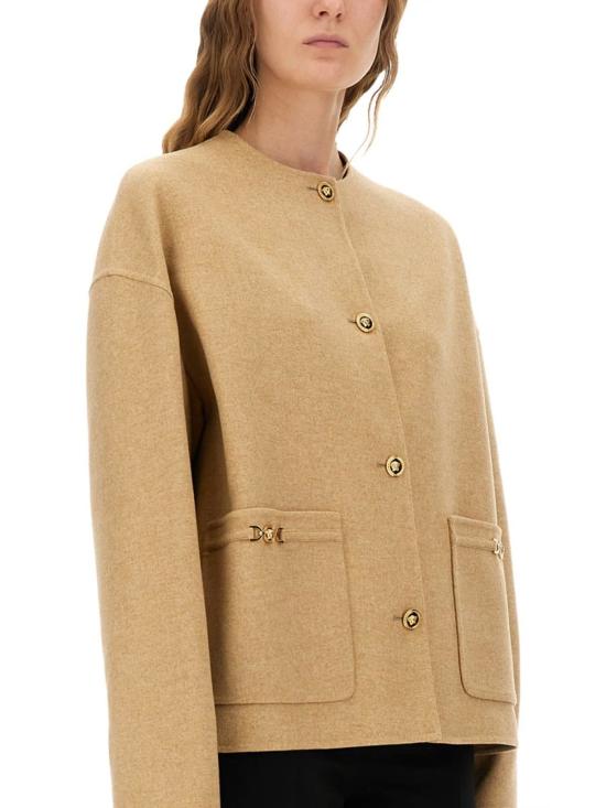  베르사체 자켓 메두사 버튼 재킷 베이지 - VERSACE