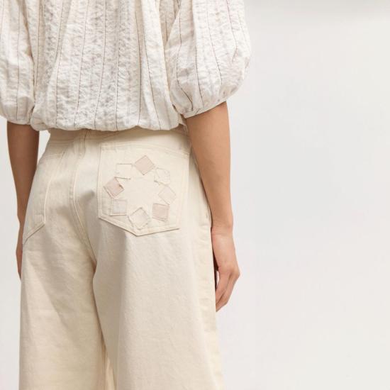  Rentrayage 데님 팬츠 렌트레이지 실버레이크 엘라스틱 웨이스트 진 에크루 - OTHER BRANDS