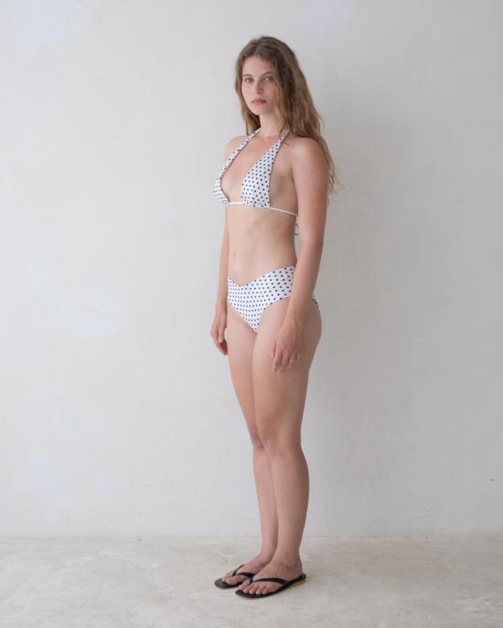  BELLE ANNA 비키니 수영복 벨 안나 마리스 홀터 플런지 비키니 탑 화이트 도트 - OTHER BRANDS