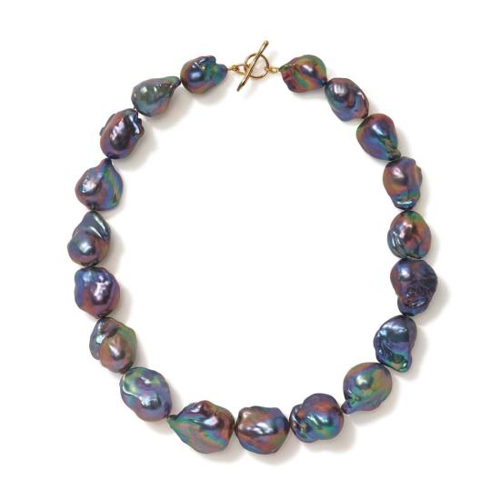  리지 포르투나토 목걸이/팬던트 대형 바로크 진주 목걸이 (공작)