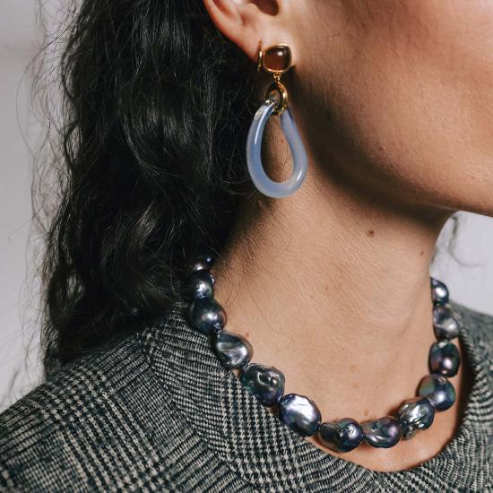  리지 포르투나토 목걸이/팬던트 대형 바로크 진주 목걸이 (공작) - LIZZIE FORTUNATO