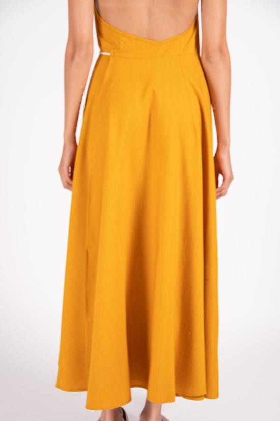  베이스레인지 롱 원피스 쇼어 드레스 오렌지 - BASERANGE