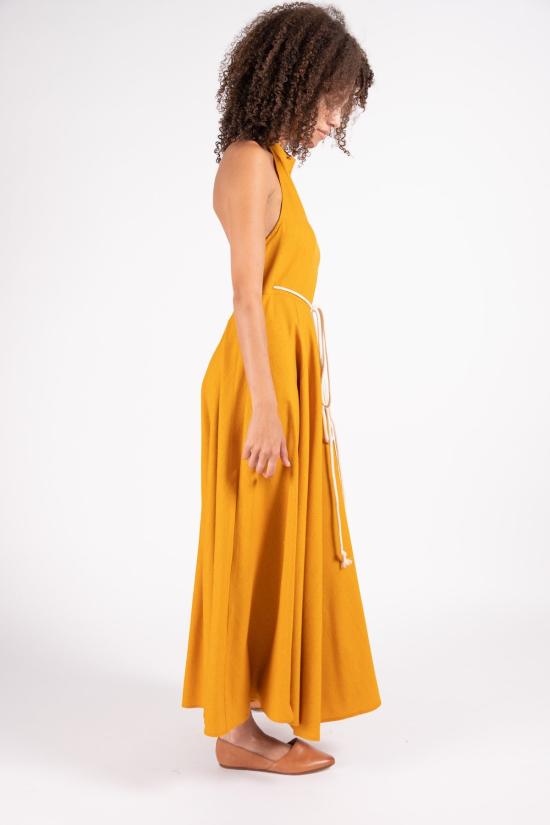  베이스레인지 롱 원피스 쇼어 드레스 오렌지 - BASERANGE