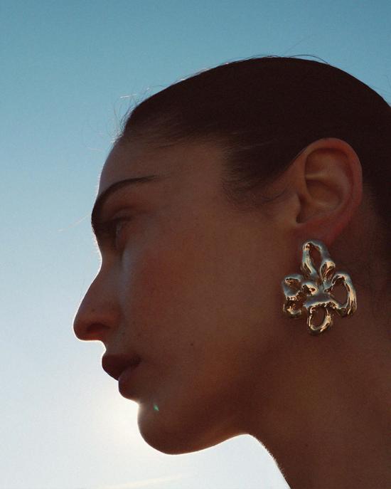  줄리 테브노 이어링 사이키델리아 대형 금 귀걸이 - JULIE THEVENOT