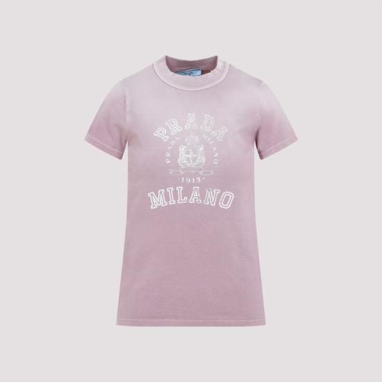  프라다 반팔 티셔츠 코튼 티셔츠 말바 - PRADA