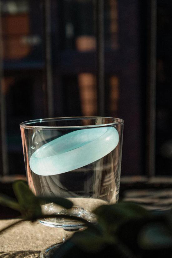  세레 커프스 링크/타이 홀더 세리 실크 컬렉션 풀 블루 제이드 스톤 뱅글 - SEREE