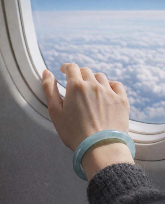  세레 커프스 링크/타이 홀더 세리 실크 컬렉션 풀 블루 제이드 스톤 뱅글 - SEREE