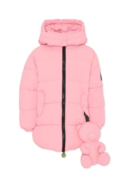  [키즈] 바로우 자켓 곰돌이 무늬가 있는 핑크색 아동용 배로우 다운 재킷