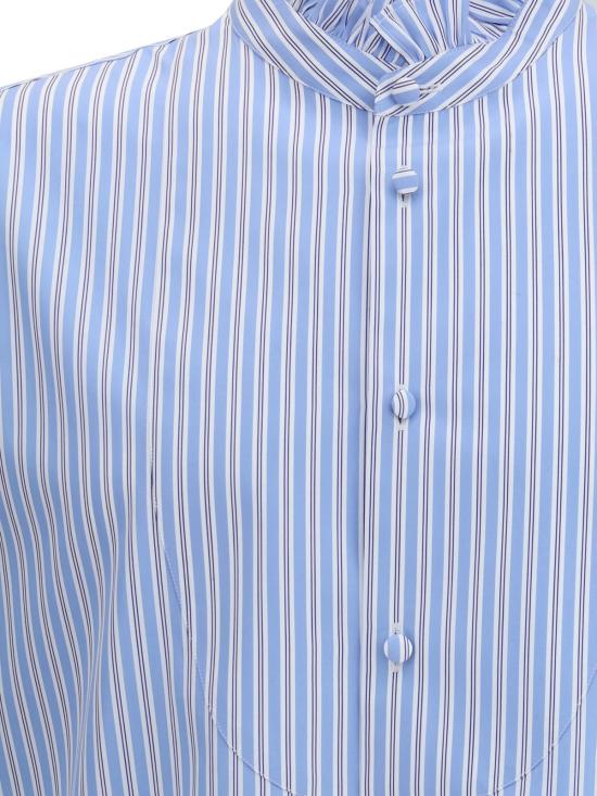  발렌티노 가라바니 긴팔 셔츠 발렌티노 스트라이프 플라스트론 앤 러플 - VALENTINO GARAVANI