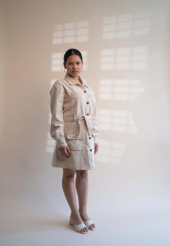  이키비 데님 자켓 도닝 데님 재킷 오프 화이트 - IKKIVI