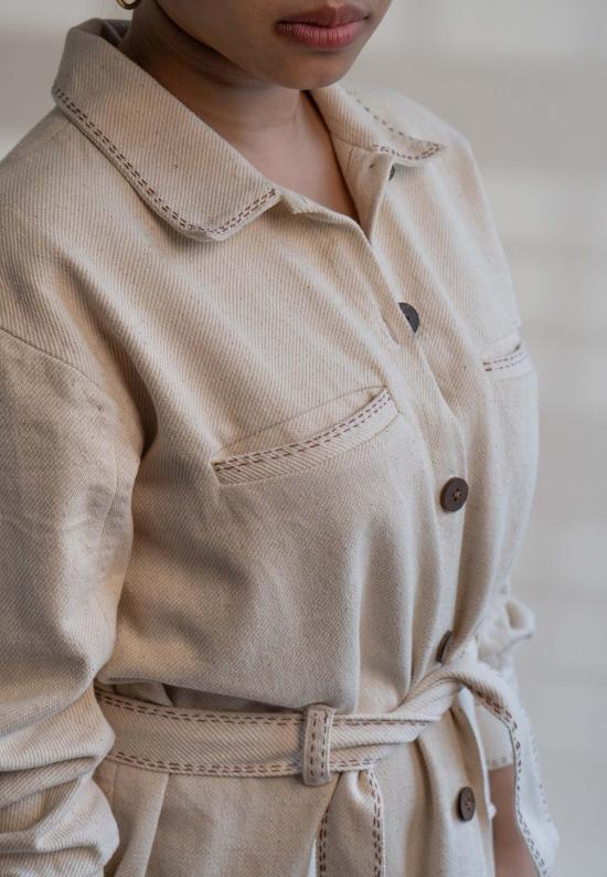  이키비 데님 자켓 도닝 데님 재킷 오프 화이트 - IKKIVI