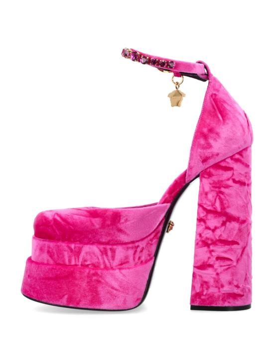  베르사체 힐/펌프스 메두사 에비타스 플랫폼 펌프스 글로시 핑크 - VERSACE