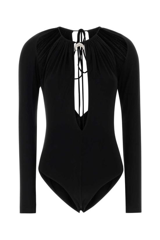  마린세르 바디수트 티셔츠 마린 세르 블랙 스트레치 비스코스 바디수트 블랙