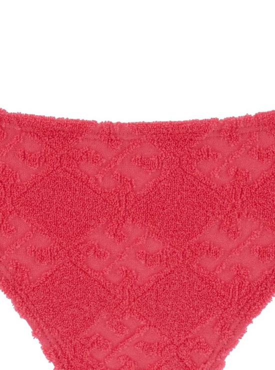  토리버치 비키니 수영복 테리 비키니 하의 (전체 로고 자수, 핑크) - TORY BURCH