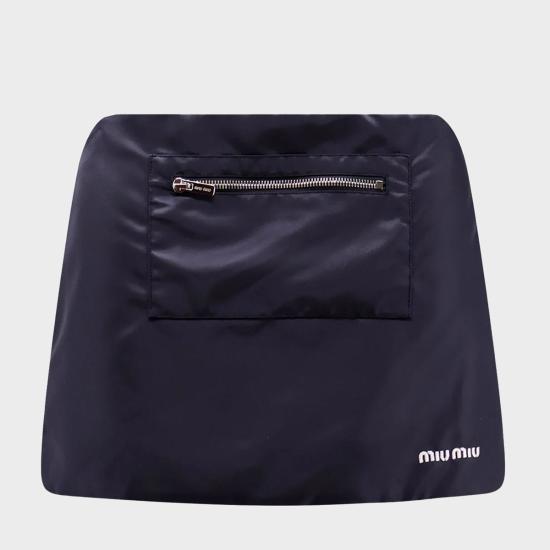  미우미우 숏 스커트 미니스커트 블루