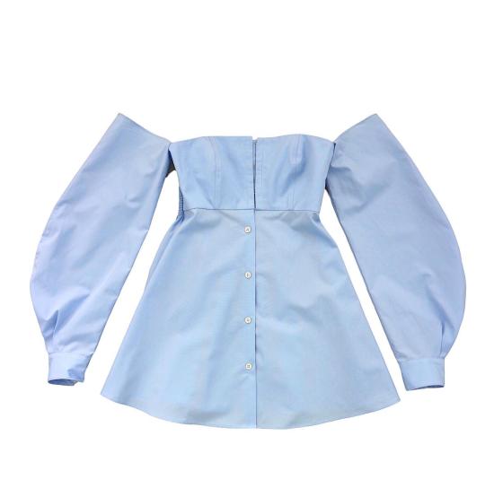  CF. Goldman 블라우스 참고: 골드만 오프숄더 코르셋 셔츠 블루 - OTHER BRANDS