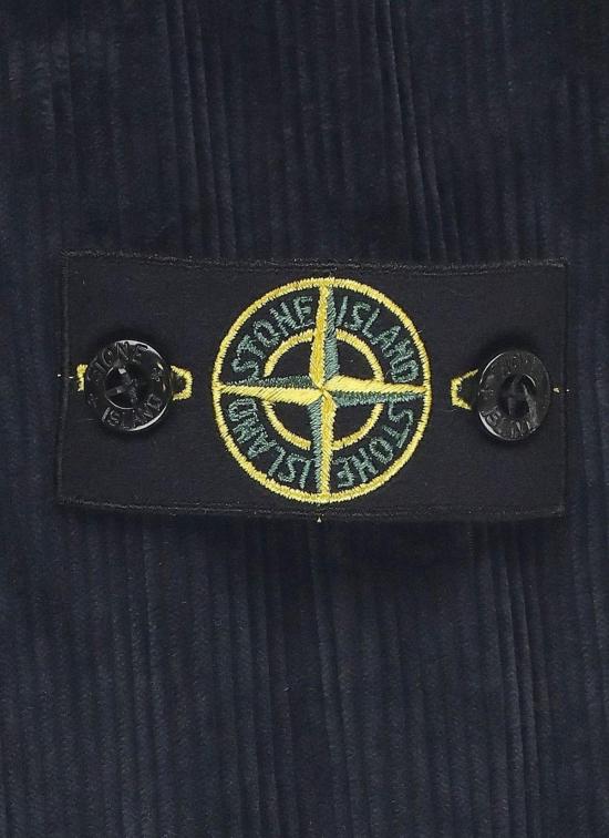  [키즈] 스톤 아일랜드 자켓 컴퍼스 패치 코듀로이 오버셔츠 재킷 (어린이용, 파란색) - STONE ISLAND