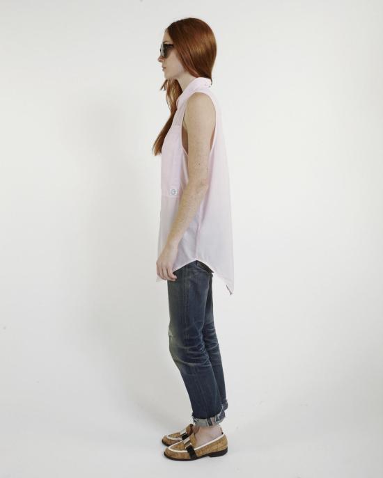  LF 마키 민소매 티셔츠 L.F.Markey 오스카 실크 작업 셔츠 연분홍색 - L.F.MARKEY