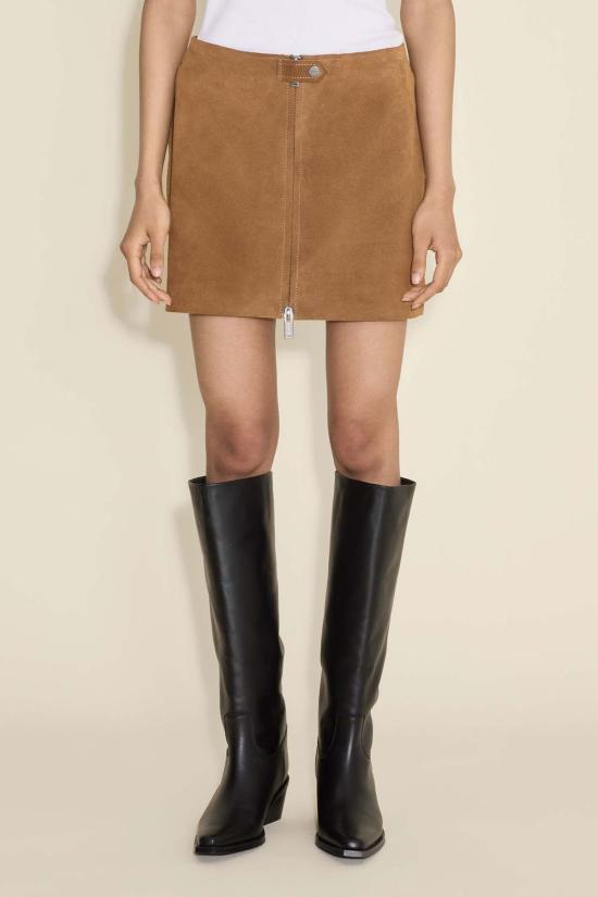  홀츠베일러 미디 스커트 Holzweiler Cia 가죽  카멜