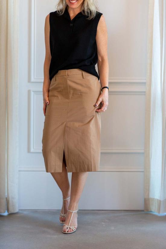  비르기테 허스카인드 미디 스커트 허스킨드 그레이스 스커트 카키