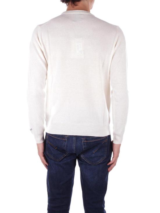  울리치 스웨터 로고 자수 크루넥 점퍼 크림색 - WOOLRICH