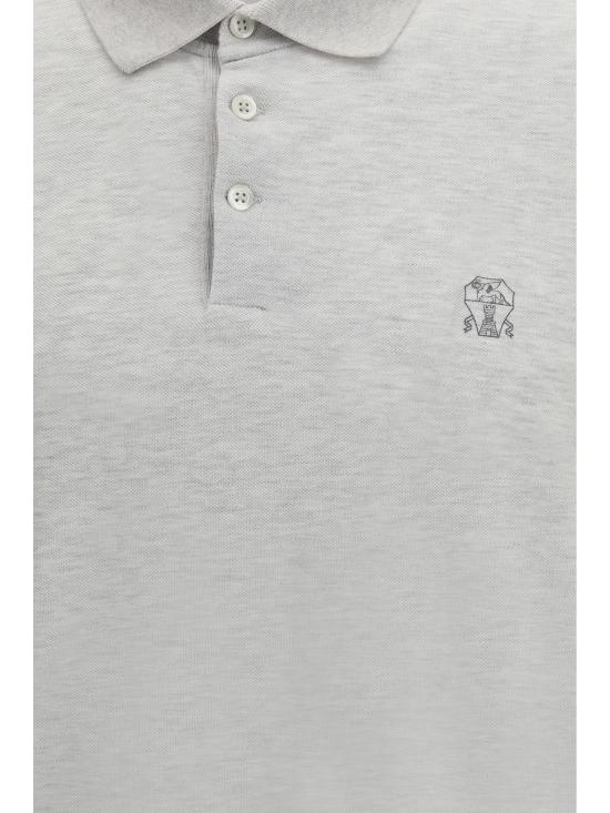 26SS 브루넬로 쿠치넬리 피케 폴로 셔츠 ME8548788 CW584 GREY - BRUNELLO CUCINELLI