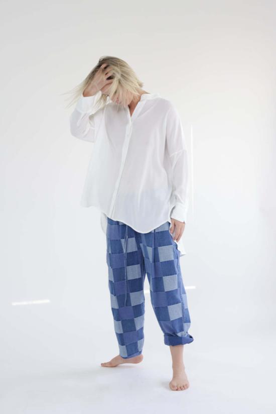  amente 셔츠 A Mente 칼라리스 루즈핏 긴팔 셔츠 화이트 - AMENTE