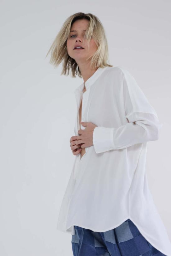  amente 셔츠 A Mente 칼라리스 루즈핏 긴팔 셔츠 화이트 - AMENTE