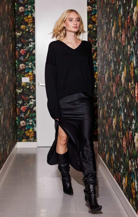  린제이 니콜라스 뉴욕 롱 스커트 린지 니콜라스 뉴욕 실크 슬릿 스커트 - LINDSAY NICHOLAS NEW YORK