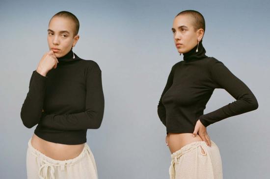  질 로드리게즈 긴팔 티셔츠 길 로드리게즈 터틀넥 긴팔 벨뷰 티셔츠