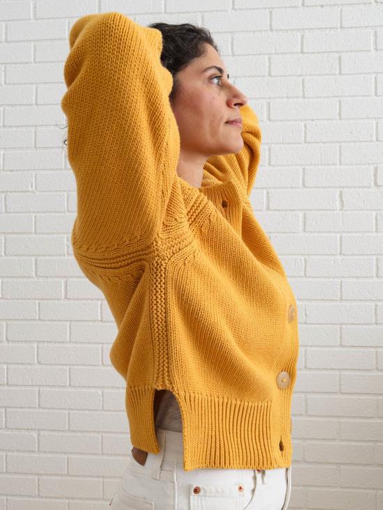  DAĒZA 가디건 다에자 코튼 알파카 래글런  마리골드 - OTHER BRANDS