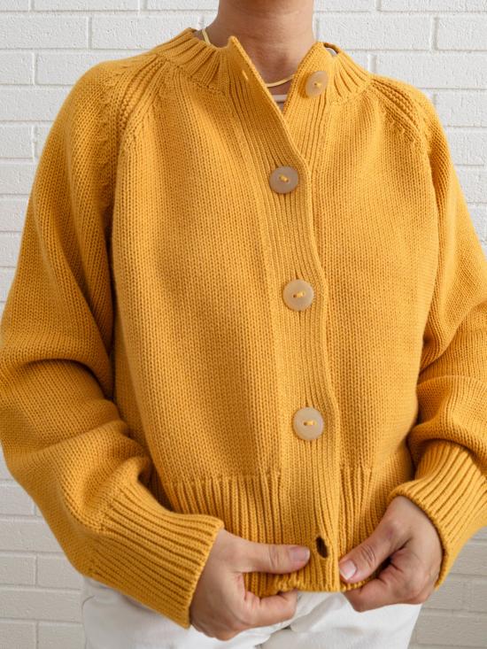 DAĒZA 가디건 다에자 코튼 알파카 래글런  마리골드 - OTHER BRANDS