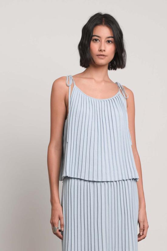  일레븐 식스 민소매 티셔츠 니트 발레리아 캐미 탱크 스카이 블루