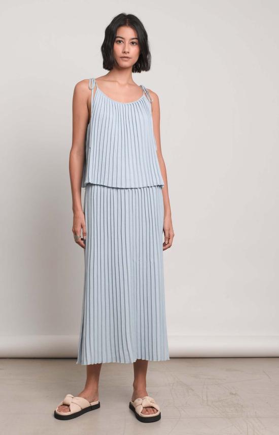  일레븐 식스 민소매 티셔츠 니트 발레리아 캐미 탱크 스카이 블루 - ELEVEN SIX