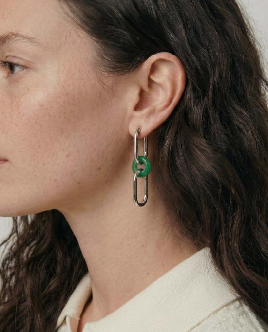  세레 이어링 델라 컨버터블 링크 제이드  스털링 실버 - SEREE