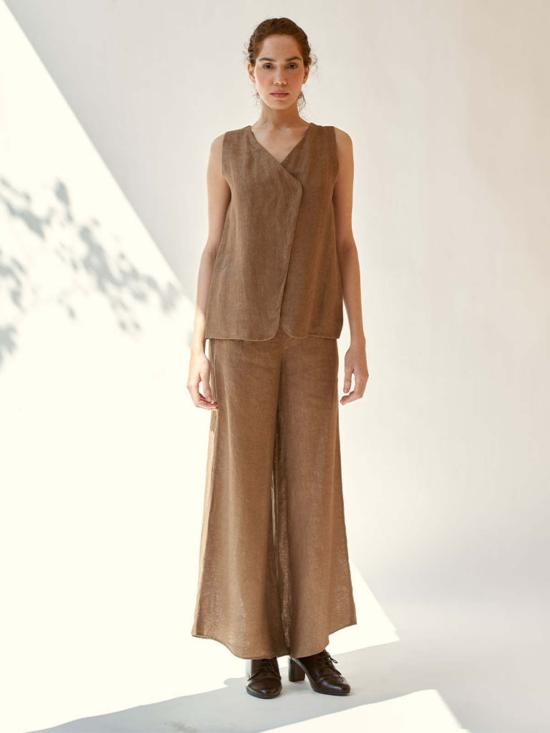  IKKIVI 스트레이트 팬츠 이키비 저스트 인 타임 코디 세트 브라운