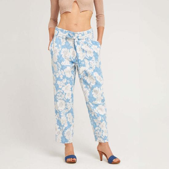  안틱 바틱 스트레이트 팬츠 Antik Batik Peony 팬츠 블루 피오니 - Antik Batik