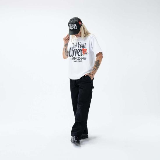  마켓 모자 콜 유어 러버 5패널 햇 워시드 블랙 - MARKET