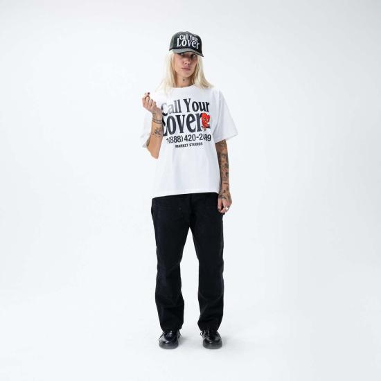  마켓 모자 콜 유어 러버 5패널 햇 워시드 블랙 - MARKET