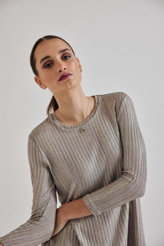  린제이 니콜라스 뉴욕 긴팔 티셔츠 린지 니콜라스 뉴욕 로라 크루넥 앤티크 쉬머 - LINDSAY NICHOLAS NEW YORK