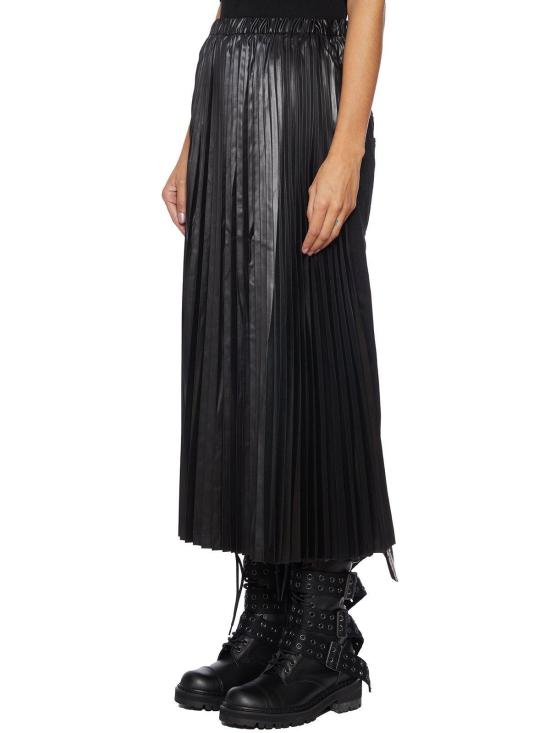  와타나베 준야 스트레이트 팬츠 준야 와타나베 플리츠 스트레이트 헴 팬츠 블랙 - JUNYA WATANABE